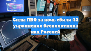 Силы ПВО за ночь сбили 43 украинских беспилотника над Россией