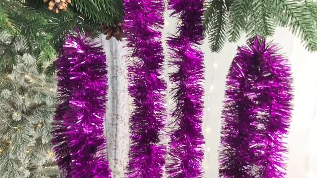 Мишура ПРАЗДНИЧНАЯ, 5 см х 2 м, цвет - сиреневый, M1003