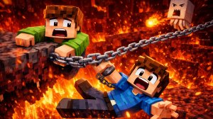 МЕНЯ С ДРУГОМ СВЯЗАЛИ ЦЕПЬЮ В МАЙНКРАФТЕ!