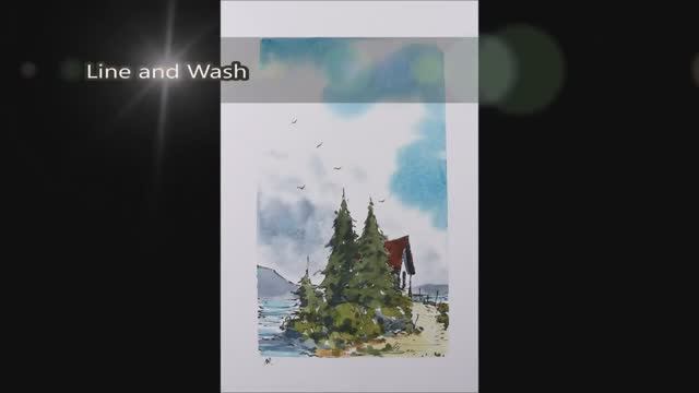 📹 Line and wash in Full real time Drawing Crooked lines Watercolor By Nil Rocha смотреть онлайн