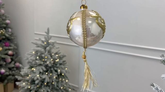 Стеклянные ёлочные шары ОВИДАЙО, 8 см, 4 шт., 062103-набор