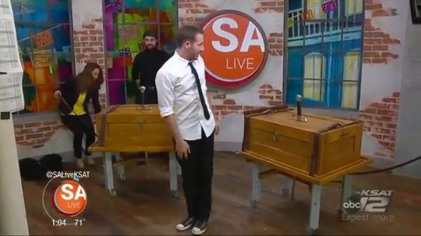 Sawing a lady in half on Live TV