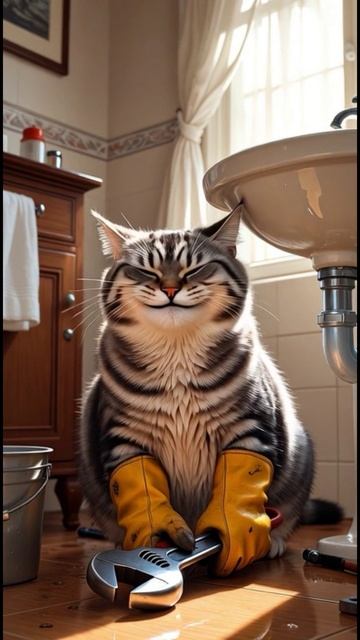 КОТ-САНТЕХНИК. РЕАЛЬНАЯ ИСТОРИЯ. 🔧🐱