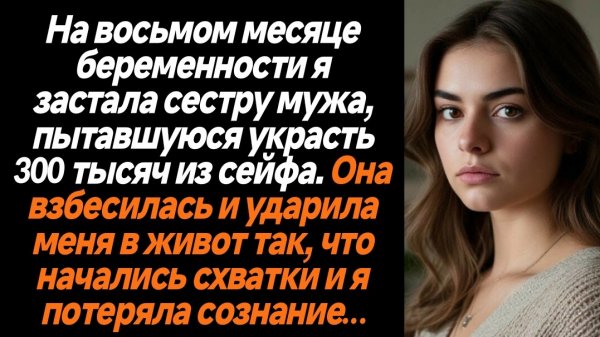Жизненные Истории/На восьмом месяце беременности я застала сестру мужа, пытавшуюся украсть 300 тысяч