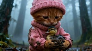 Джинджи спасает маленького утёнка 🦆  Трогательная история для дождливого дня 🌧️💖