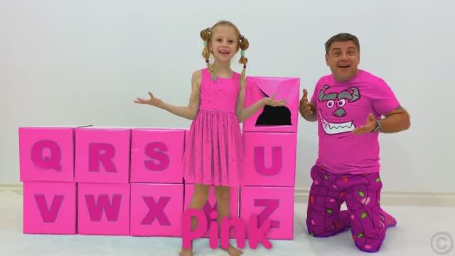 Настя и папа учат английский алфавит ABC. Полезное видео смотреть онлайн