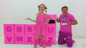 Настя и папа учат английский алфавит ABC. Полезное видео