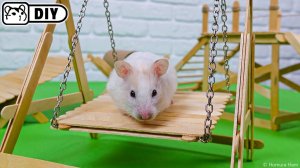 Качели и горки для хомяка из палочек для мороженого 🐹 Хомяк Хомура