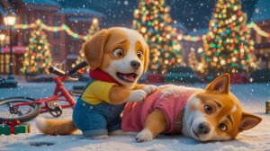 Щенок спасает маму от ужасной аварии с мотоциклом в рождественскую ночь 🏍️😭 История о любви ❤️🐶