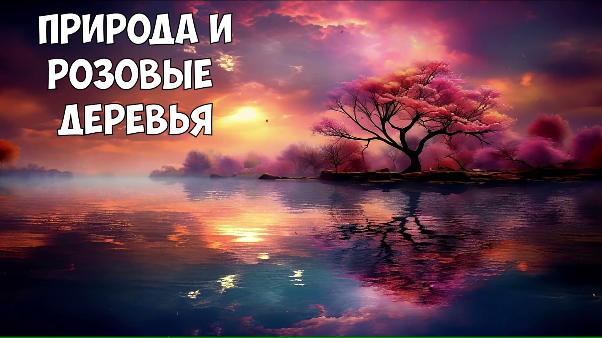 relax music. Розовые деревья, небо, озеро и расслабляющая музыка смотреть онлайн