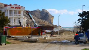 Ремонт набережной. Город Судак в феврале 2026