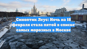 Синоптик Леус: Ночь на 18 февраля стала пятой в списке самых морозных в Москве