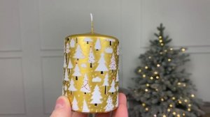 Новогодняя свеча-столбик ЕЛОЧКИ-ВОЛШЕБНИЦЫ, 8 см, 0605-свеча