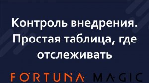 Контроль внедрения. Форма контроля