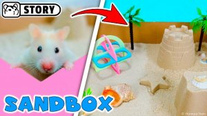 Сирийский хомяк в песочнице на детской площадке 🌴 Песочница для хомяка своими руками🌴 Хомяк Хомура