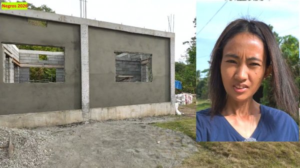 Филиппинка на русском. Стройка. Штукатурим стены.