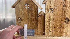 Декоративное интерьерное украшение ДОМИКИ КЕМПТЕНА с подсветкой, дерево, 29 см, ACW007620-1