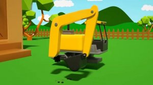 Грузовики для детского строительного шоу - экскаватор, самосвал, бетономешалка в «Сюрпризных яйцах»