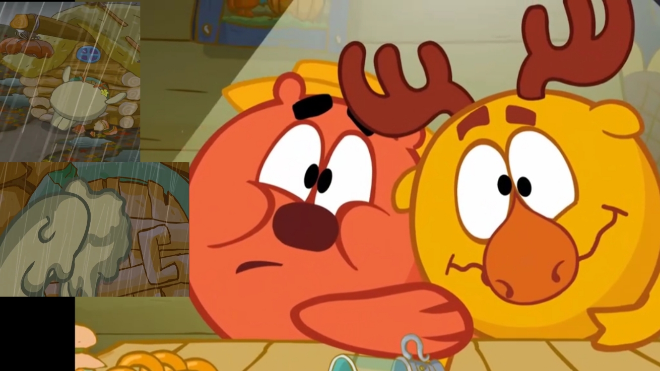 смешарики к копатыч и лосяшу хотел вломится друг лосяша