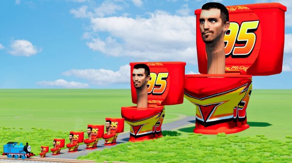 Скибиди Молния Маквин против паровозика Томаса!