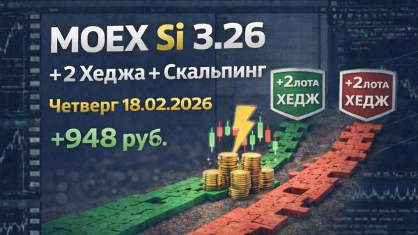 МосБиржа Si 3.26 — 2 Хеджа + Скальпинг | +948 руб. | Четверг 19.02.2026