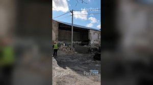 Обвал стены кинотеатра Родина в Балаклаве