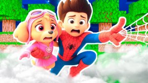 РАЙДЕРА ЧЕЛОВЕКА ПАУКА ЗАКОЛДОВАЛИ и Я СТАЛ НОВЫМ СПАЙДЕРМЕНОМ ЩЕНЯЧИЙ ПАТРУЛЬ в МАЙНКРАФТ ЗОМБАК