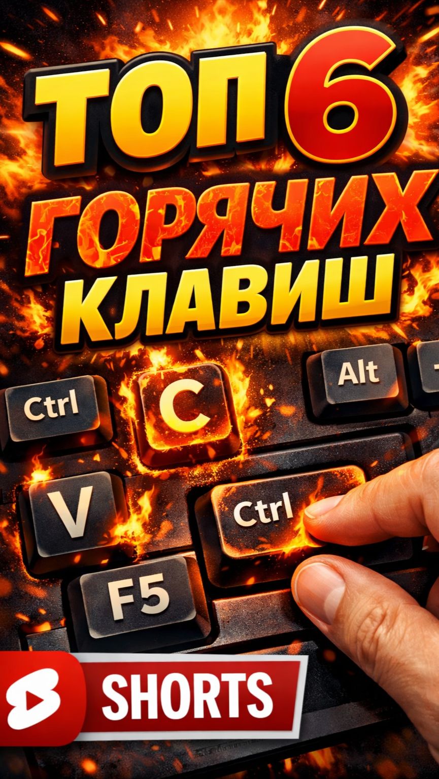 Топ 6 горячих клавиш, которые сэкономят тебе часы! ⌨️⚡ #горячиеклавиши #лайфхаки #компьютер #shorts