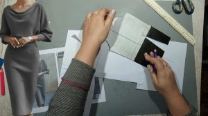 Моделирование. Трикотажное Платье с широким рукавом. Выкройка № 1965.