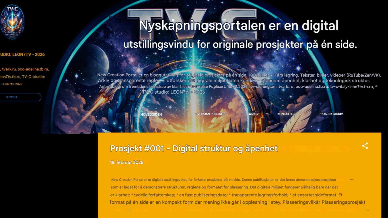 New Creation Portal Er En Digital Utstilling Av Originale én-sides Prosjekter.