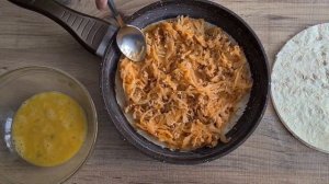 Ленивый пирог с капустой и фаршем на сковороде❗🔥 Муж просит добавки❗🔥