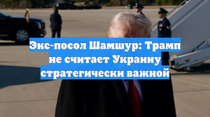 Экс-посол Шамшур: Трамп не считает Украину стратегически важной