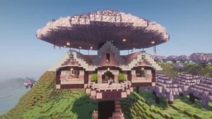 Строим домик на вишнёвом дереве! Красивые постройки в Minecraft!