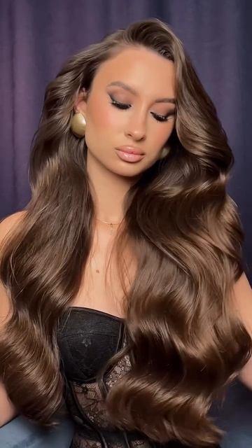 Мягкие локоны волны на очень длинные волосы #прическа #укладка #волосы #локоны