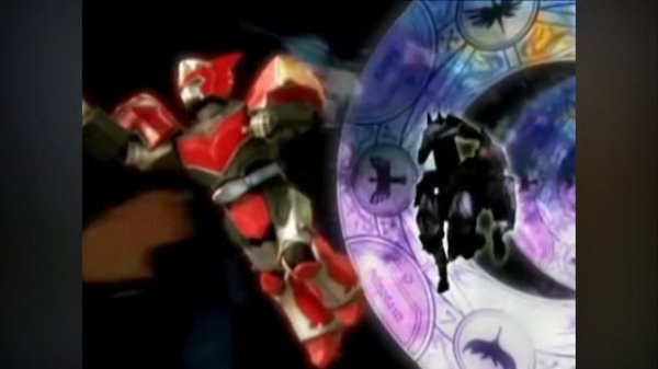 Red Mystic Force Ranger merged into Centaurus Phoenix Megazord.