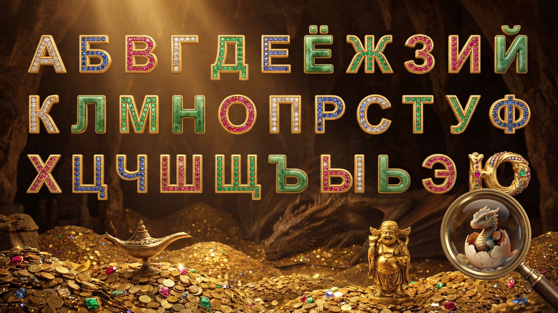 👉АЛФАВИТ ПОД ЛУПОЙ 🔍 Учим Новые Слова: Носорог, Жасмин, Улыбка (4K)