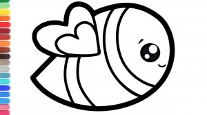 Мультик - раскраска для детей ПЧЕЛА. Учимся как нарисовать ПЧЕЛУ вместе с детьми