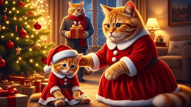 Рыжий котенок всю ночь ждет рождественский подарок от папы - Что произойдет дальше растопит сердца смотреть онлайн