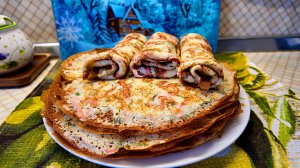 Пеку блины с необычной начинкой / На обед окрошка