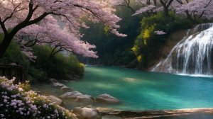 Цветущие деревья у реки 🌸 Нежное журчание ручья и пение птиц | Спокойное расслабление.