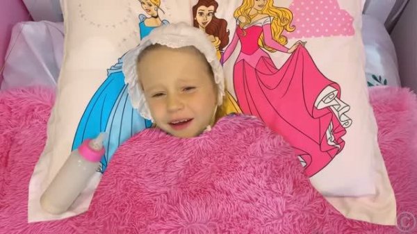 Nastya found a doll and pretends to be a parent