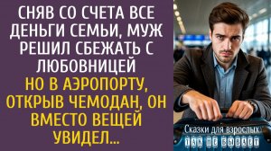 Истории из жизни: Сняв со счета все деньги семьи, муж решил сбежать с любовницей… Но открыв чемодан…