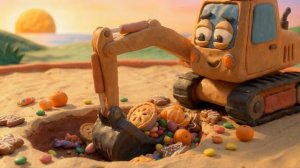 Экскаватор-СЛАДКОЕЖКА нашёл ЛЕДЕНЕЦ! 🚜🍬 Мультик для малышей