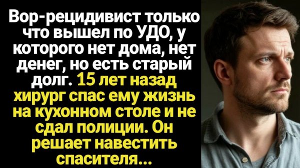 ИСТОРИИ ИЗ ЖИЗНИ/Вор-рецидивист только что вышел по УДО и хотел навестить хирурга, который его спас