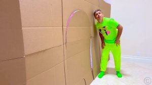 Nastya plays hide and seek with her dad at home