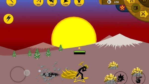 Stick War Legacy, миссия 199 ( insane, безумная сложность, прохождение одним рудокопов)