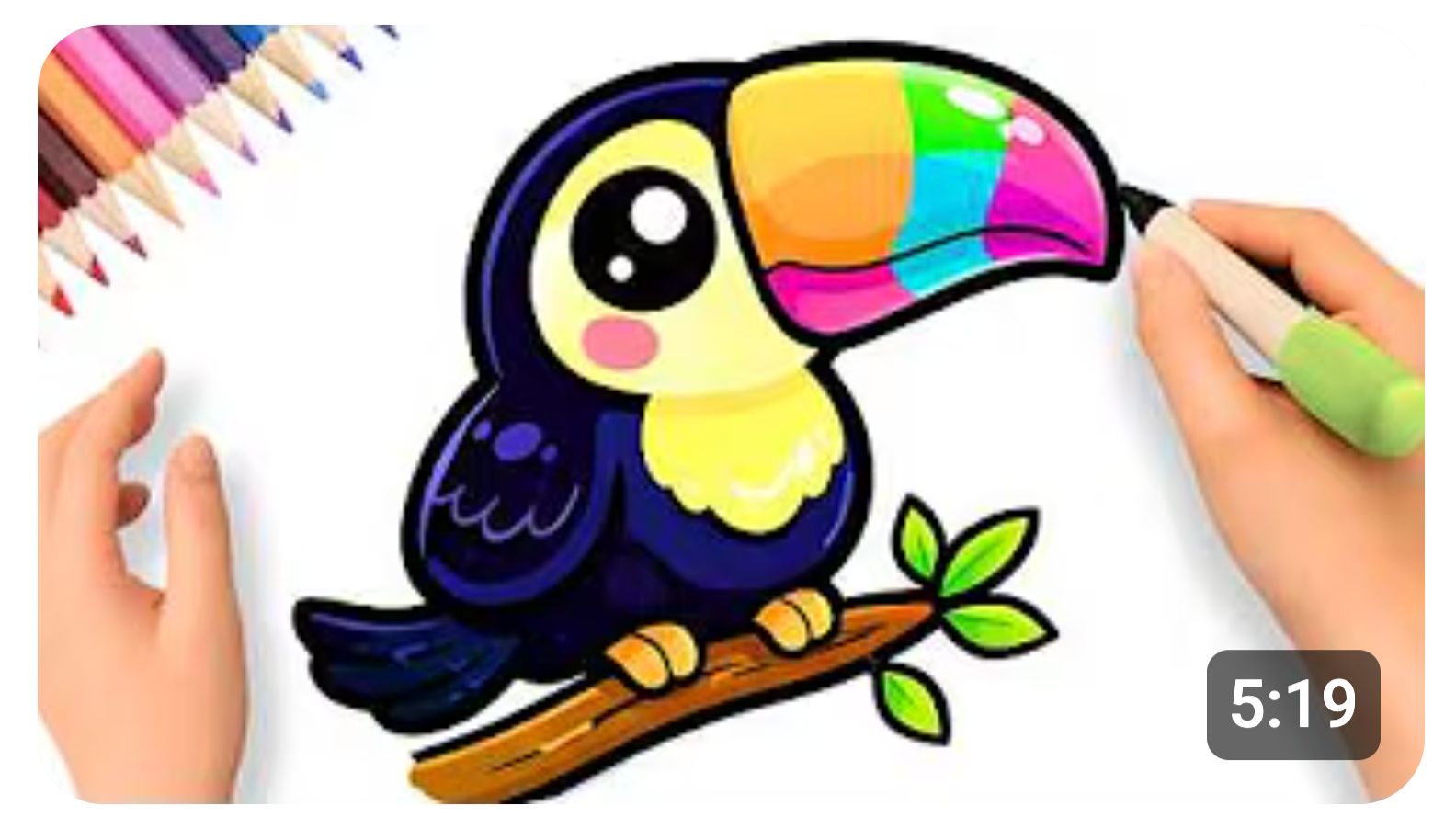 КАК ЛЕГКО И ПРОСТО НАРИСОВАТЬ МИЛОГО ТУКАНА ШАГ ЗА ШАГОМ🌴 смотреть онлайн
