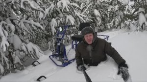 Мотобуксировщик с лыжным модулем Альбатрос-XLV9 по глубокому снегу! Игрушка или настоящий снегоход?