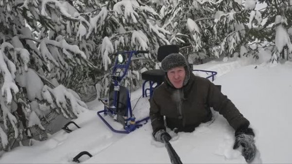 Мотобуксировщик с лыжным модулем Альбатрос-XLV9 по глубокому снегу! Игрушка или настоящий снегоход?