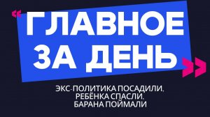 Главное за день: экс-политика посадили, ребёнка спасли, барана поймали